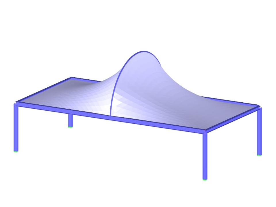 Structure métallique avec toiture à membrane